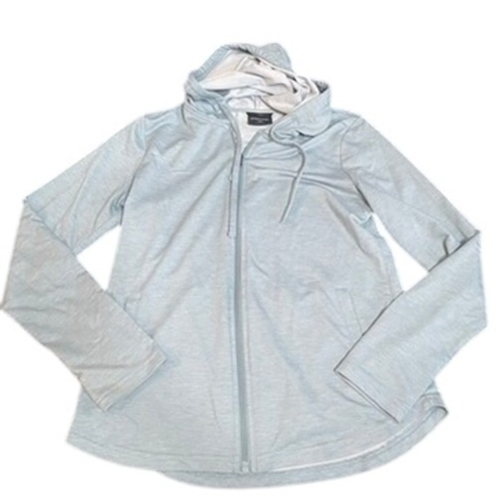 32 Degrees Cool Womens Full Zip Hoodie Light Blue Heathered Sweatshirt XS